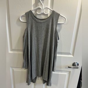 Cold Shoulder Long Sleeve Open Back Top